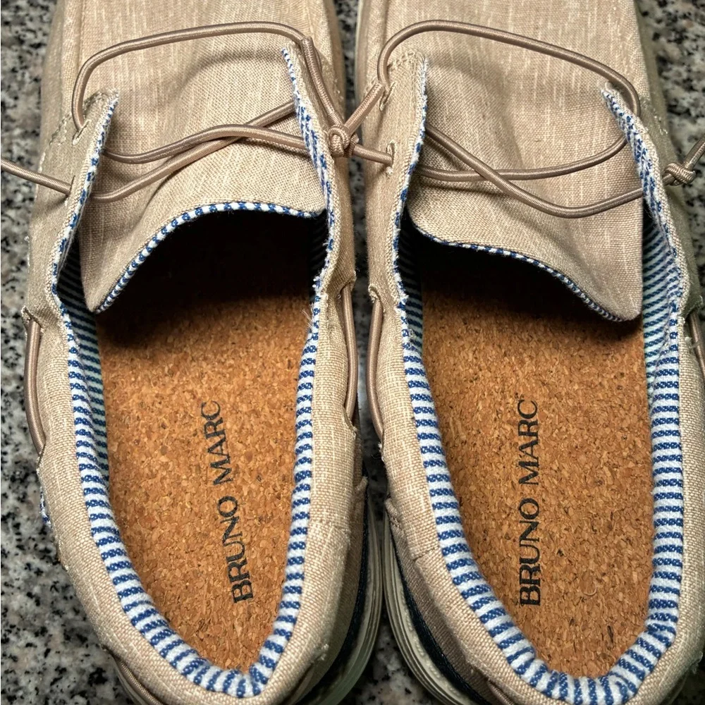 Bruno Marc Men’s Khaki slip on loafers casual boat shoes